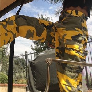 yellow camo pants